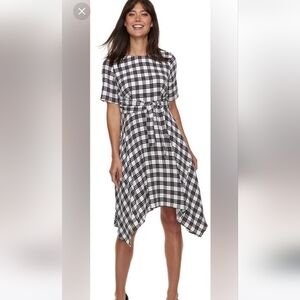 Elle Black and White plaid Dress